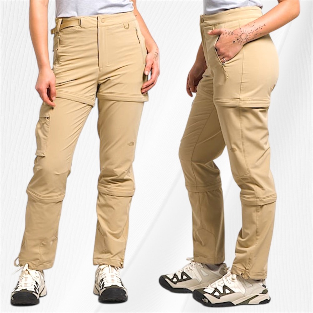The North Face Bridgeway Convertible Hiking Pants Womens 16 Regular Khaki Stone
